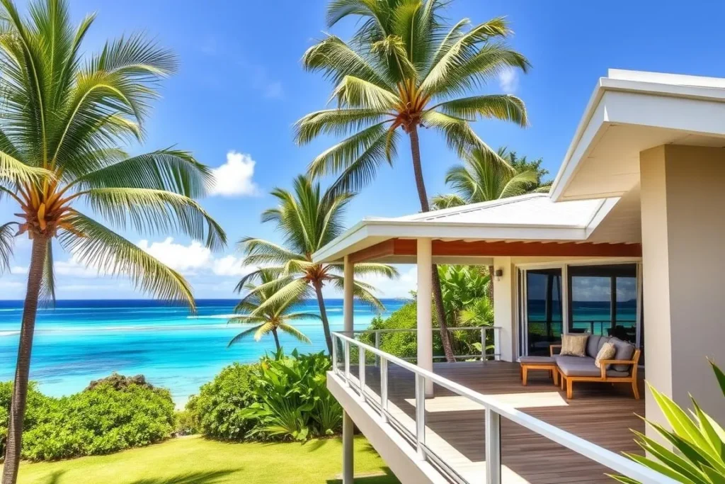 Oceanfront accommodation in Niue with views of the Pacific Ocean