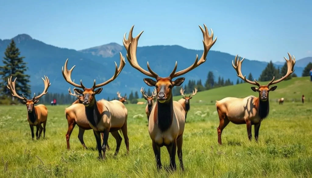 Olympic Game Farm with Roosevelt elk in Sequim Washington Olympic Game Farm with Roosevelt elk in Sequim Washington