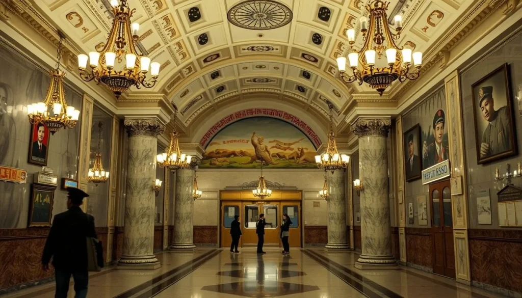 Ornate Pyongyang Metro station, one of the unique North Korea things to do