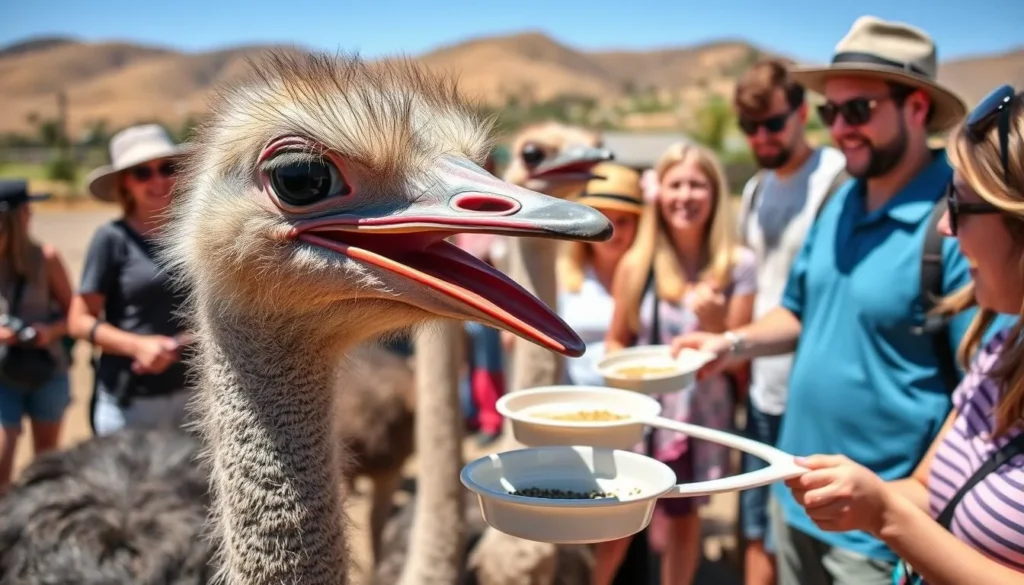 Ostrichland USA near Solvang, California where visitors can feed ostriches, unusual attraction Ostrichland USA near Solvang, California where visitors can feed ostriches, unusual attraction