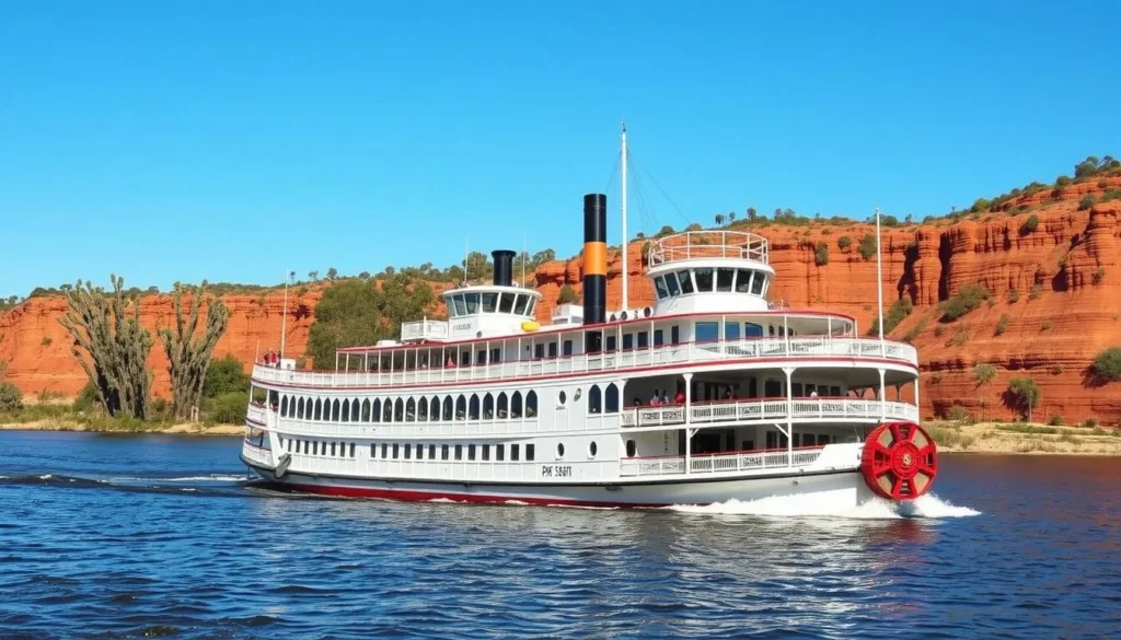 PS Murray Princess paddle steamer cruising along the Murray River in the Murraylands Region South Australia