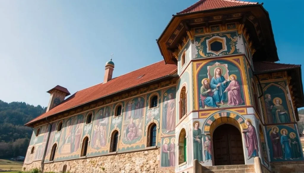 Painted Monasteries of Bucovina with colorful exterior frescoes in northeastern Romania Painted Monasteries of Bucovina with colorful exterior frescoes in northeastern Romania