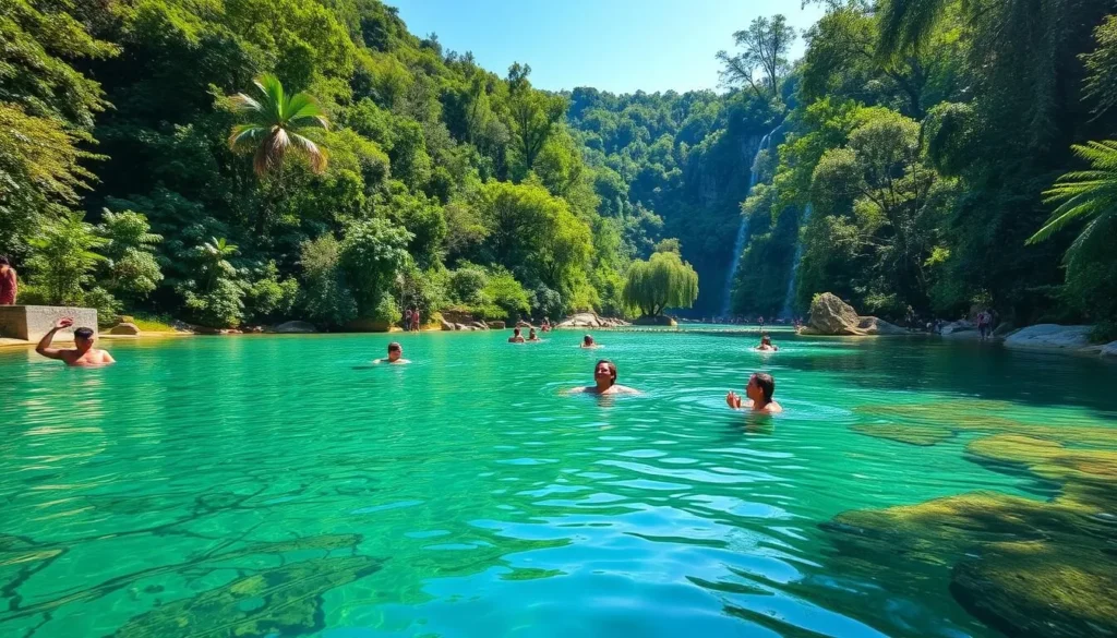 Pance River natural swimming area near Cali Colombia with crystal clear water Pance River natural swimming area near Cali Colombia with crystal clear water