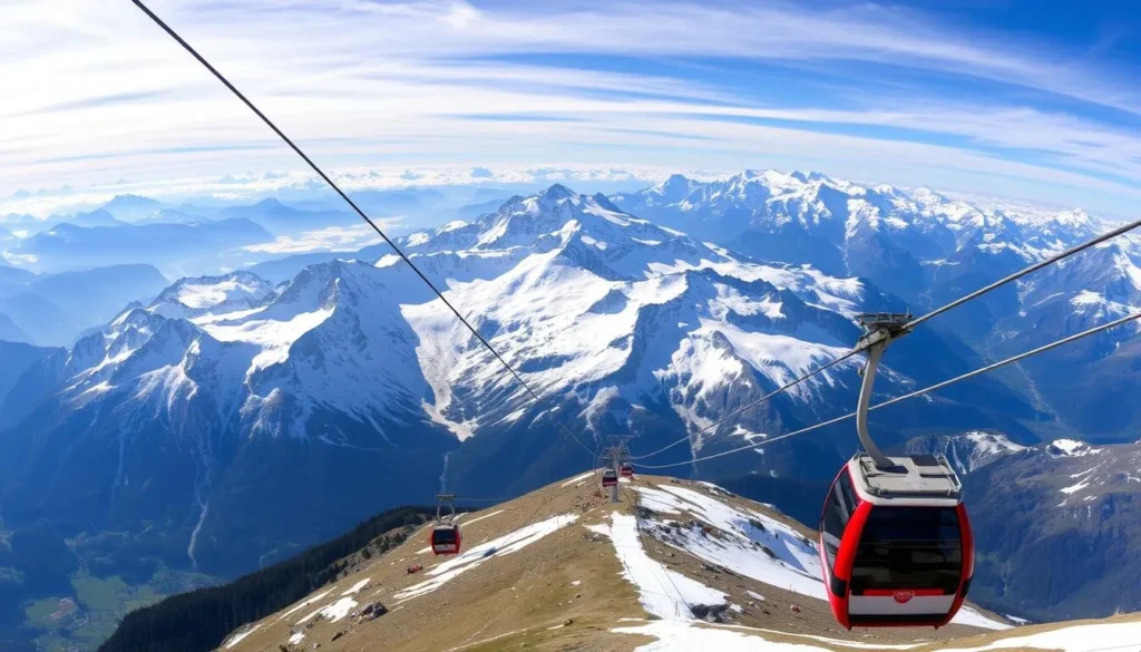Panoramic Mont-Blanc cable car in Chamonix, France Panoramic Mont-Blanc cable car in Chamonix, France