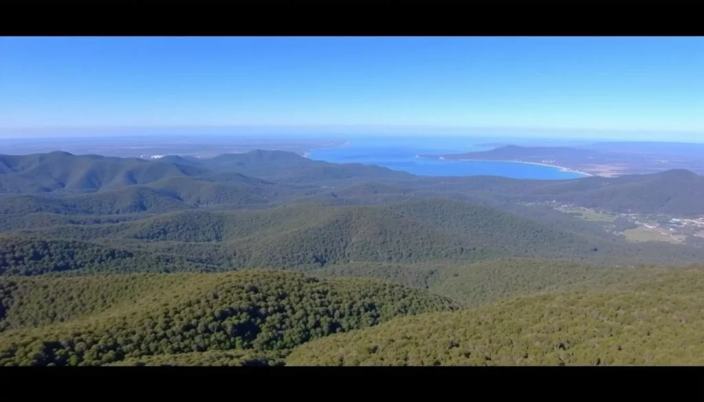 Panoramic view of Brisbane Water National Park on Central Coast NSW
