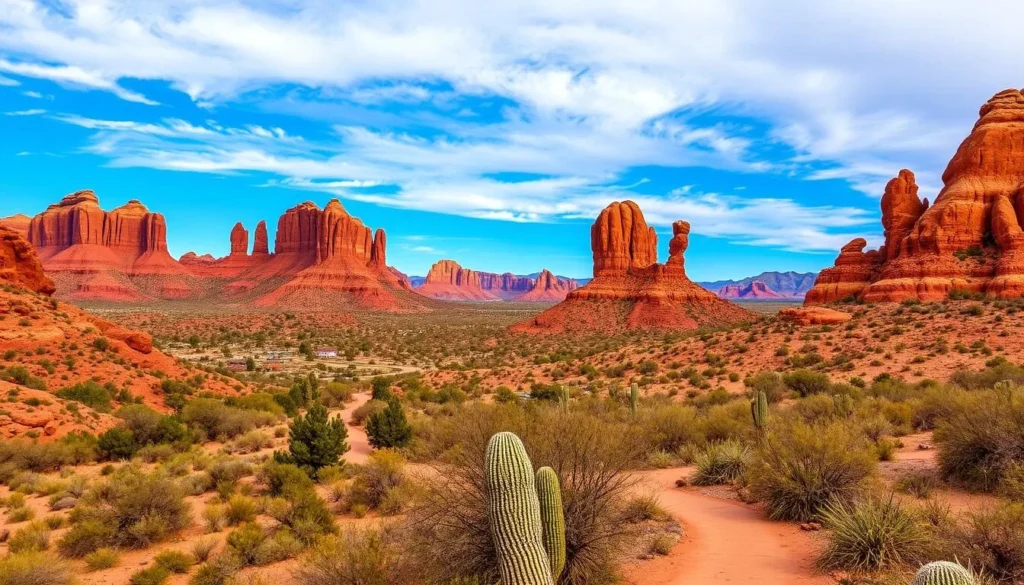 Papago Park Phoenix with red sandstone buttes and hiking trails