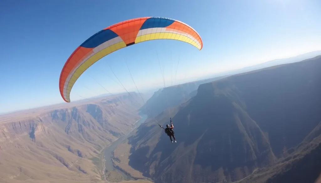 Paragliding over the Chicamocha Canyon near Bucaramanga Paragliding over the Chicamocha Canyon near Bucaramanga