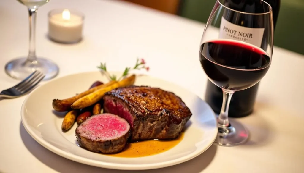 Pinot Noir paired with filet mignon
