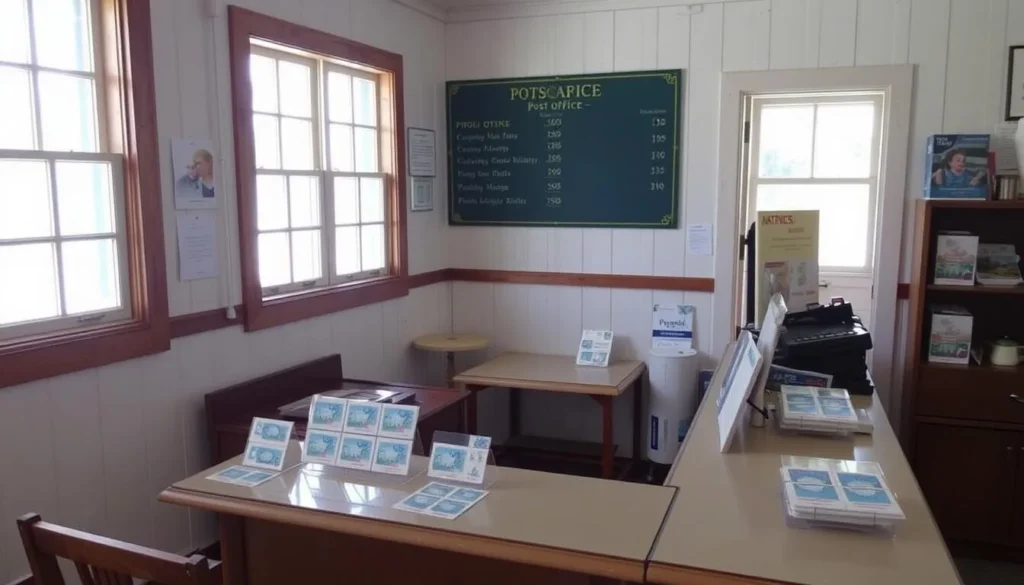 Pitcairn Island Post Office with its distinctive stamps and postal services