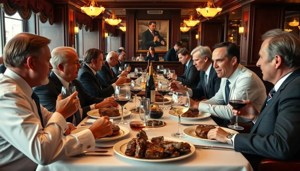 Political figures dining at a Washington DC steakhouse