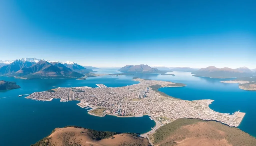 Queenstown with Lake Wakatipu and The Remarkables mountains, adventure hub for New Zealand activities Queenstown with Lake Wakatipu and The Remarkables mountains, adventure hub for New Zealand activities