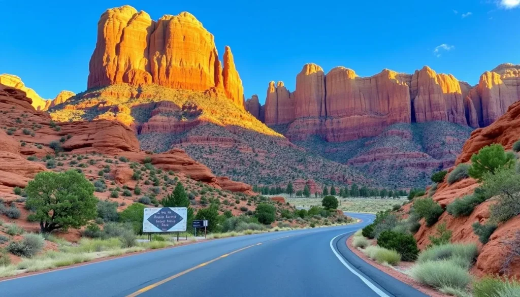 Red Rock Canyon scenic drive with red sandstone formations and hiking trails