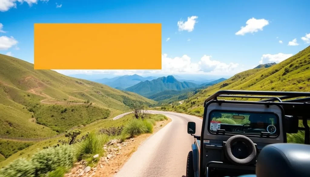 Rental car driving through scenic mountain roads in Swaziland - essential for exploring Swaziland best things to do