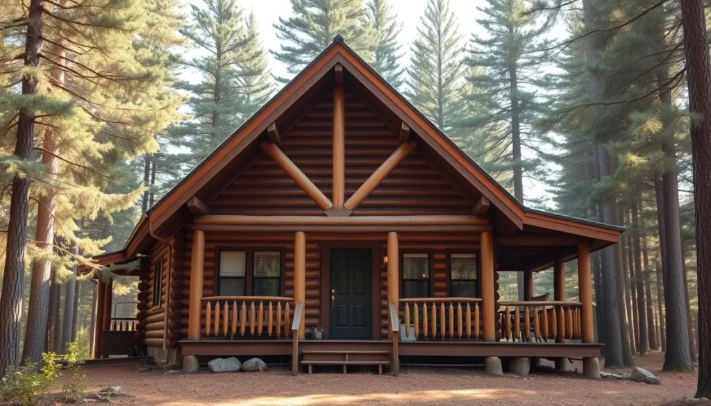 Rustic cabin accommodations in Monongahela National Forest surrounded by trees