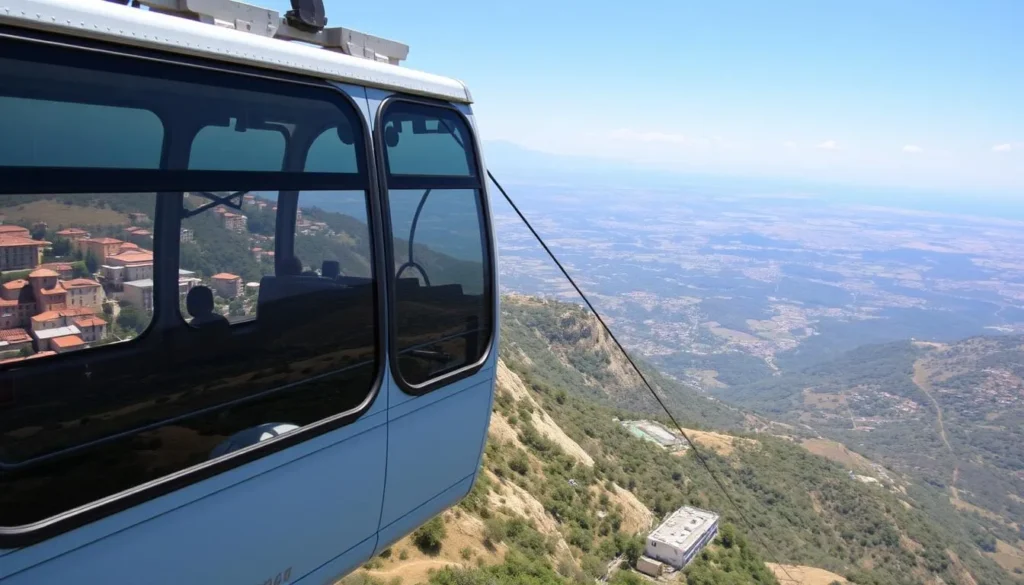 San Marino Cable Car with panoramic views of the countryside and Adriatic Sea San Marino Cable Car with panoramic views of the countryside and Adriatic Sea