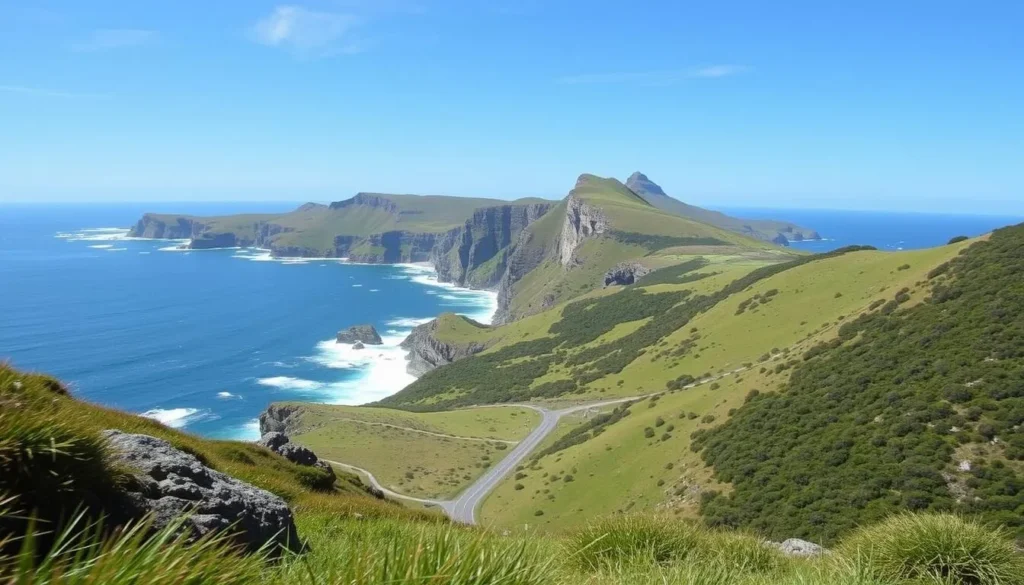 Scenic drive along North West Coast Tasmania
