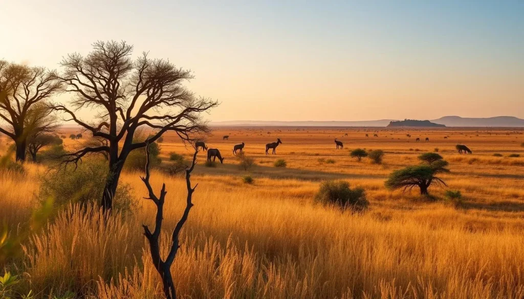 Scenic landscape of Boucle du Baoulé National Park showing savanna and wildlife