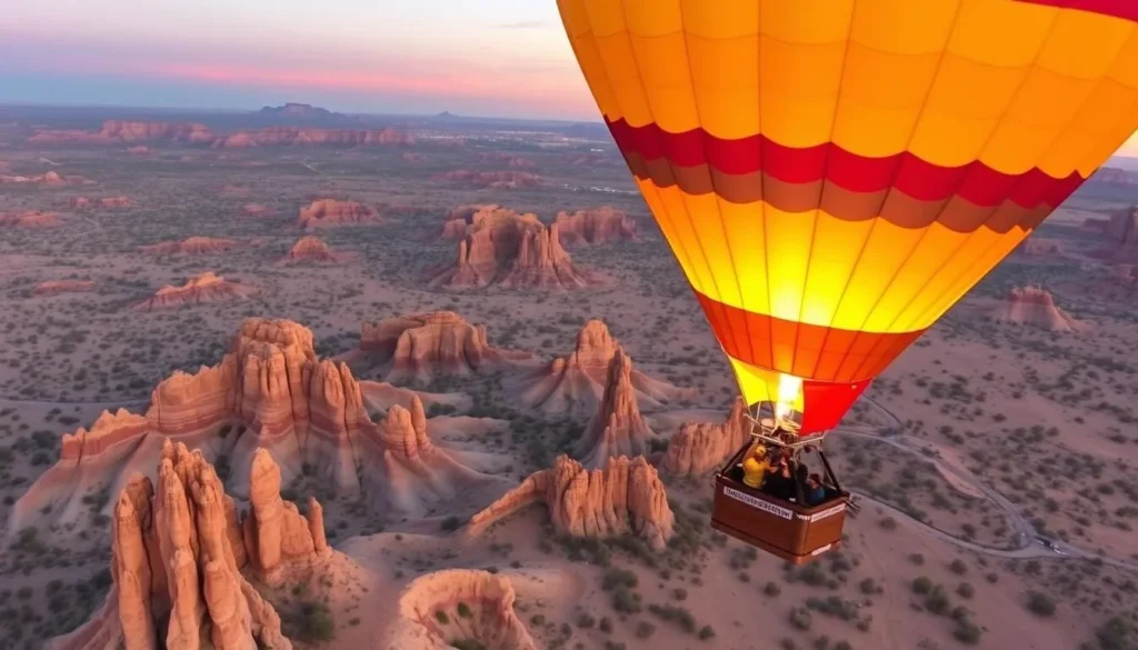 Scottsdale hot air balloon ride with a beautiful desert landscape