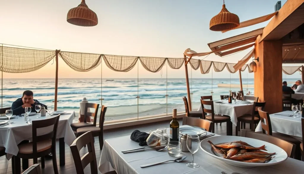 Seafood restaurant in Dakhla with ocean view serving fresh local fish Seafood restaurant in Dakhla with ocean view serving fresh local fish