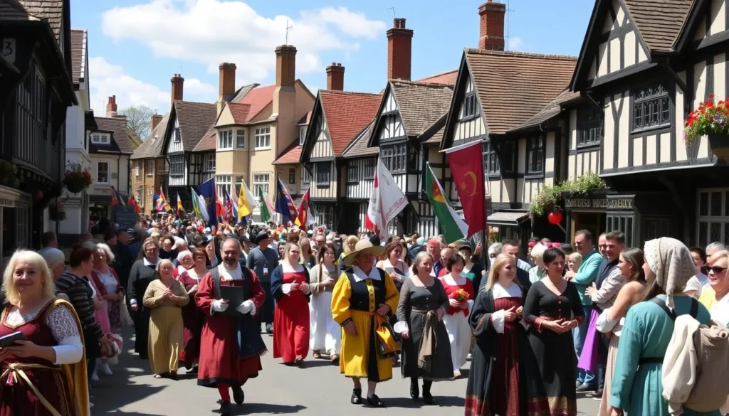 Shakespeare's Birthday Celebrations in Stratford-upon-Avon with a parade through the historic streets Shakespeare's Birthday Celebrations in Stratford-upon-Avon with a parade through the historic streets