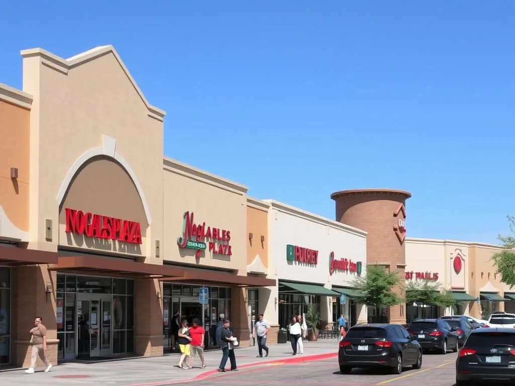 Shoppers at Nogales Plaza shopping center in Nogales Arizona