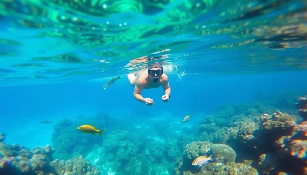 Snorkeling in the crystal-clear waters around Culebrita Island Snorkeling in the crystal-clear waters around Culebrita Island