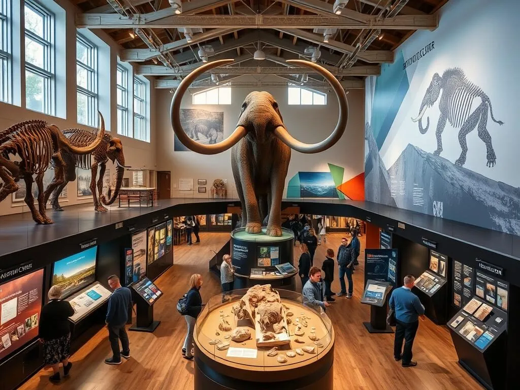 Snowmass Ice Age Discovery Center displaying mammoth fossils and interactive exhibits