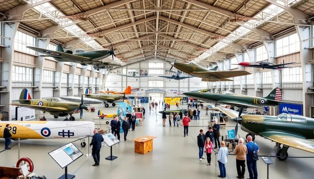 Solent Sky Museum in Southampton showing vintage aircraft displays Solent Sky Museum in Southampton showing vintage aircraft displays