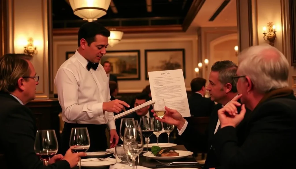 Sommelier suggesting unique wine pairing