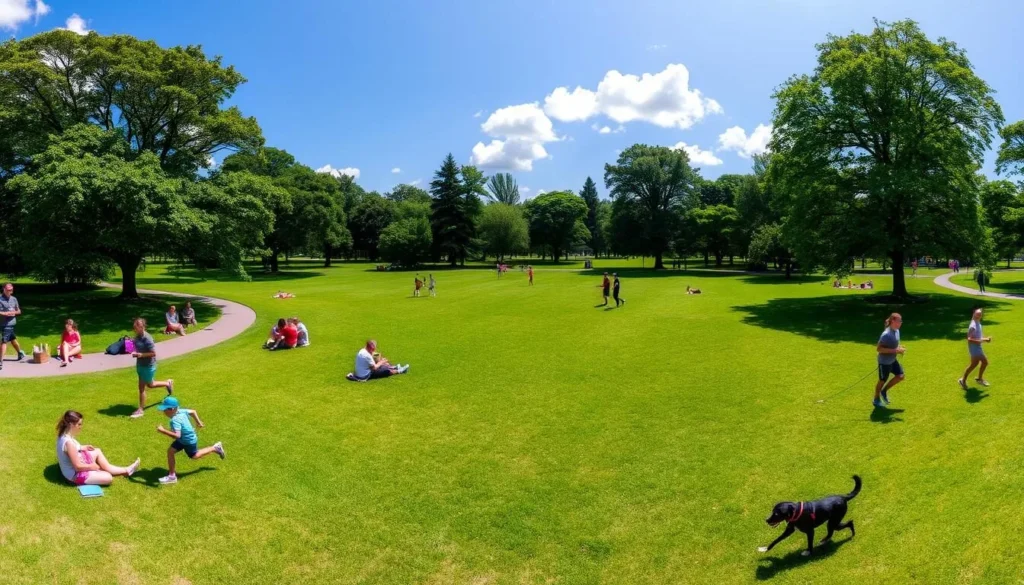 Southampton Common with people enjoying outdoor recreation Southampton Common with people enjoying outdoor recreation