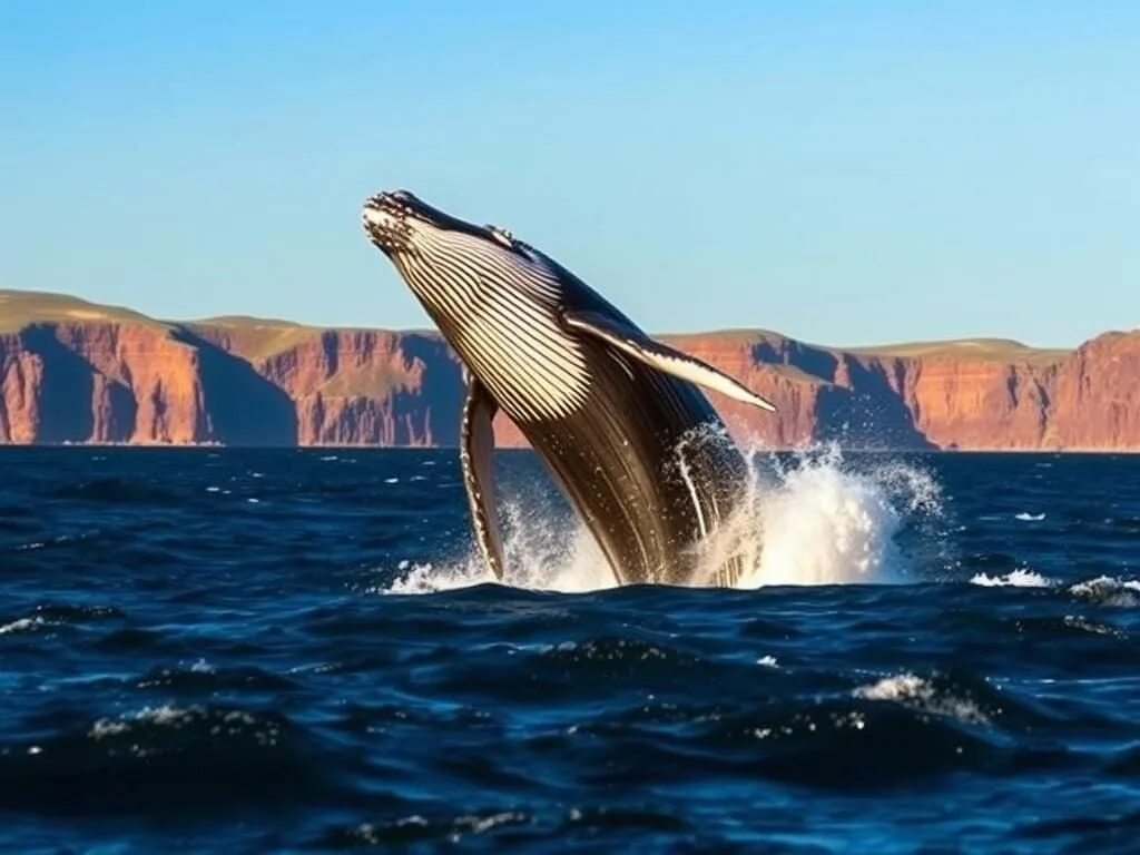 Southern Right Whales breaching near Fowlers Bay on the Eyre Peninsula South Australia during whale watching season Southern Right Whales breaching near Fowlers Bay on the Eyre Peninsula South Australia during whale watching season