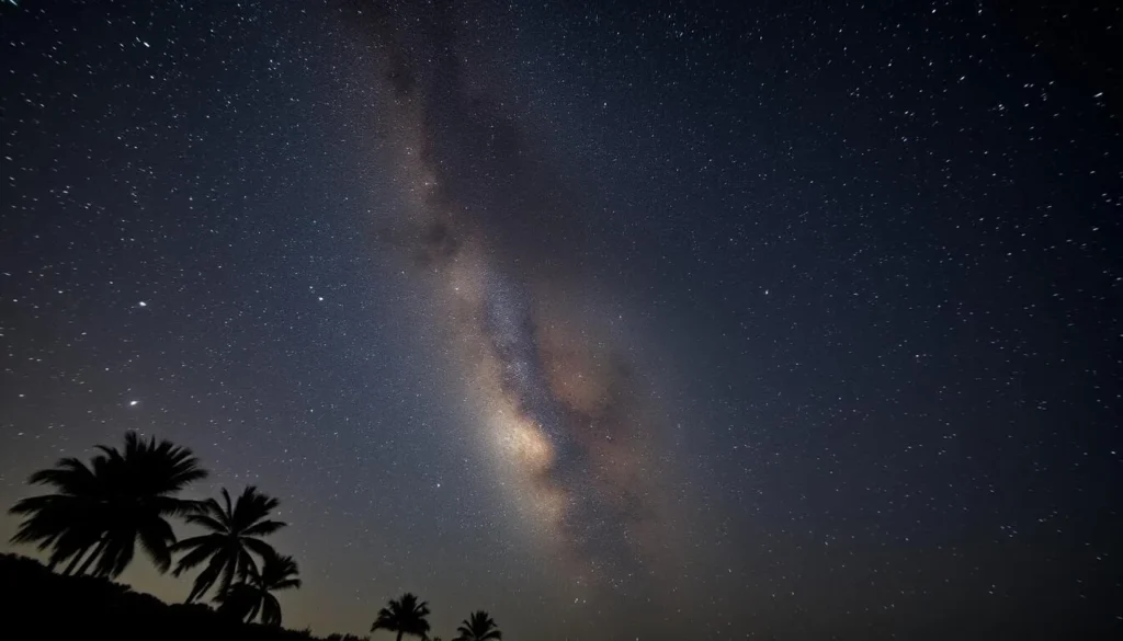 Spectacular night sky over Pitcairn Island showing the Milky Way in the Dark Sky Sanctuary