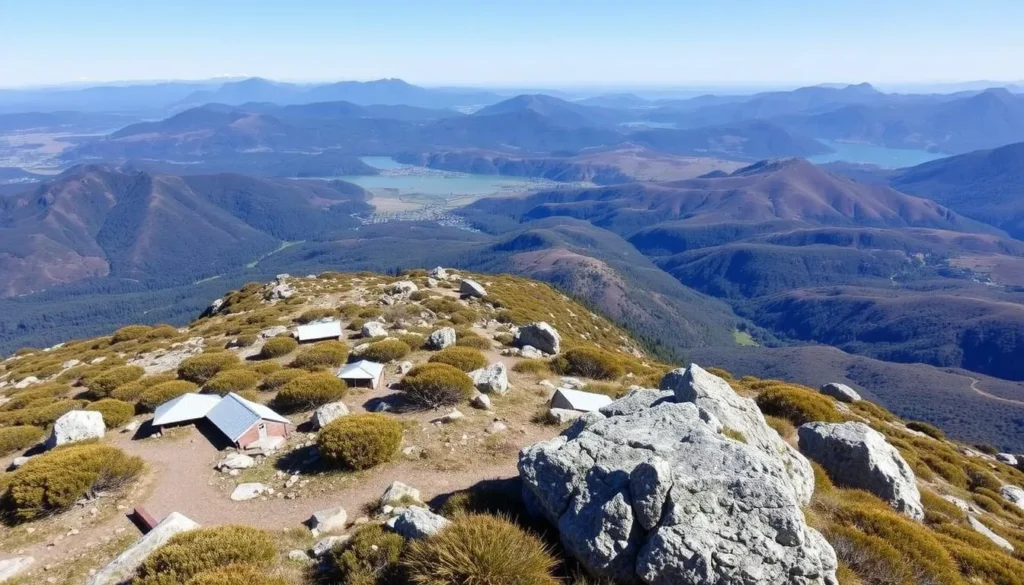 Spion Kop Lookout in Queenstown, Tasmania, with panoramic views