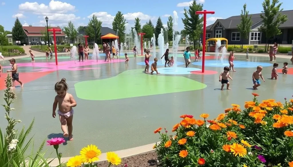 Splash pads in Redmond during summer
