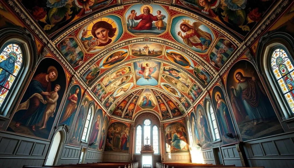 St. Ann Arts and Cultural Center interior frescoes in Woonsocket Rhode Island