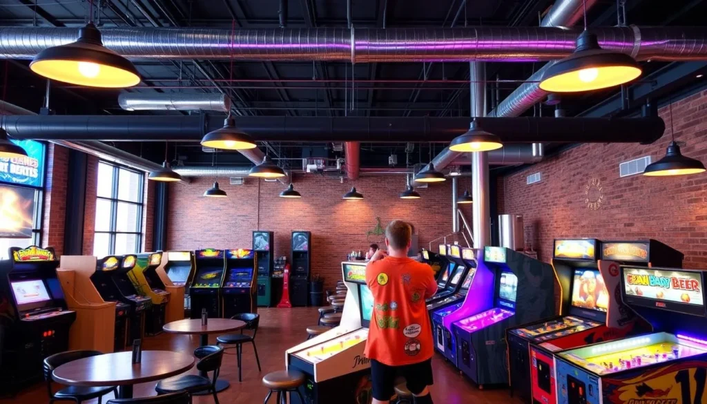 St. Louis craft brewery with a taproom and arcade games
