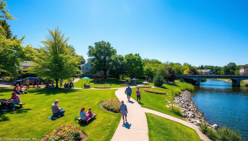 Summer scene at River Island Art Park in Woonsocket Rhode Island