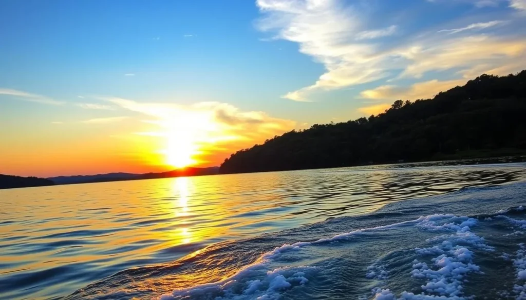 Sunset boat ride on Smith Mountain Lake
