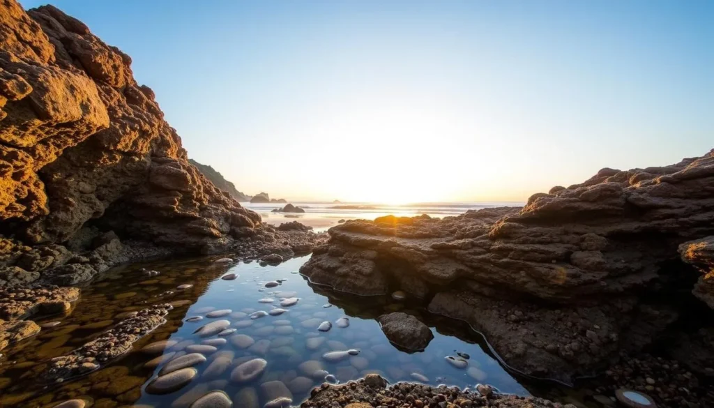 Swami's Beach tide pools at low tide