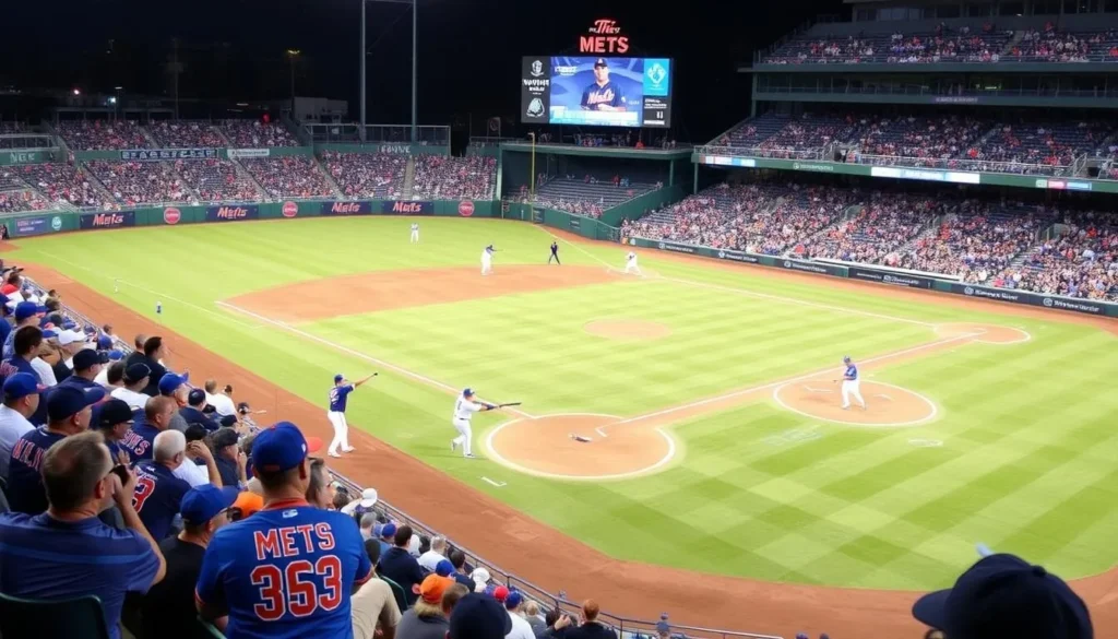 Syracuse Mets playing baseball at NBT Bank Stadium