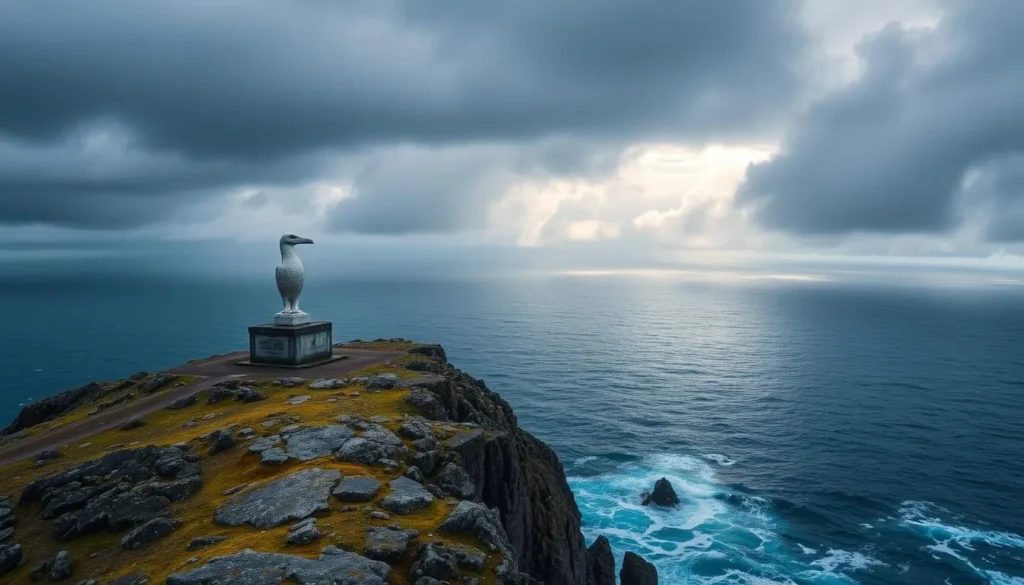 The Cape Horn monument with dramatic ocean views at the southernmost tip of South America The Cape Horn monument with dramatic ocean views at the southernmost tip of South America
