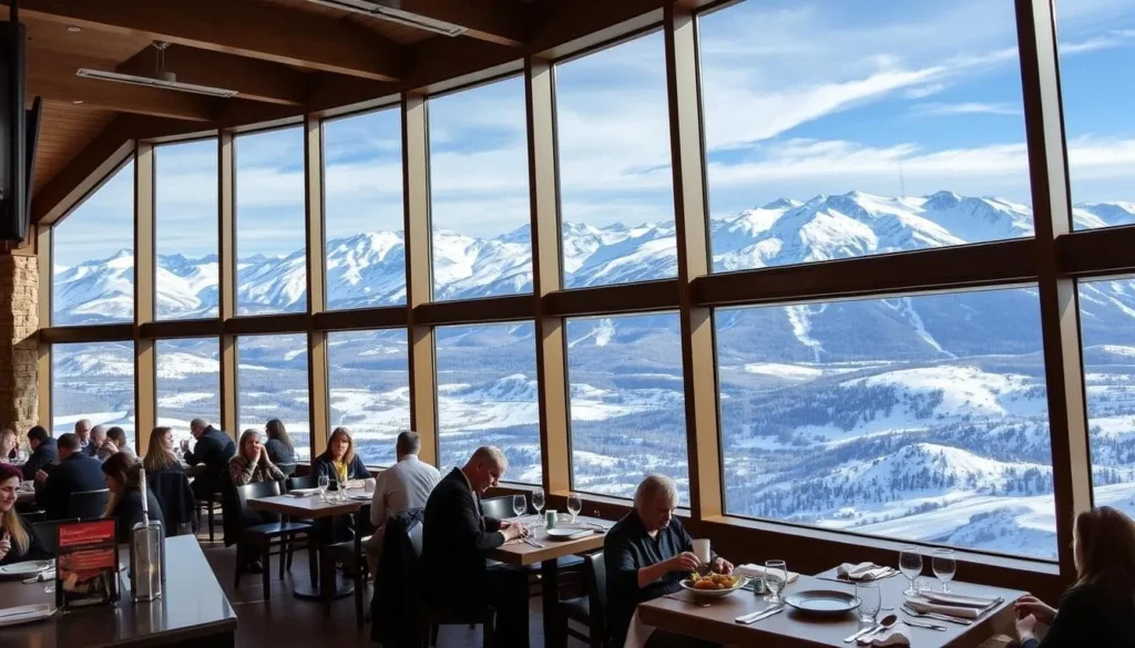 The Summit restaurant at Snowbird with panoramic mountain views