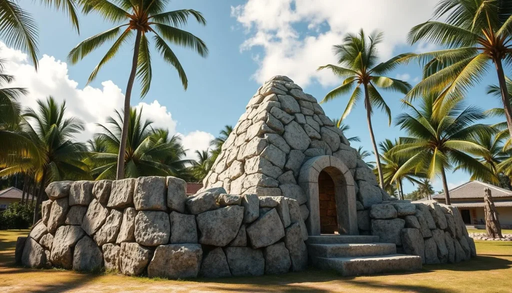 The Tui Tokelau monument in Fakaofo village