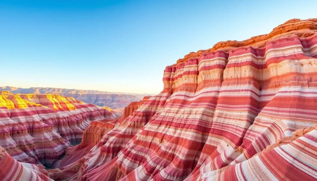The colorful rock formations of Yangykala Canyon, one of the best things to do in Turkmenistan The colorful rock formations of Yangykala Canyon, one of the best things to do in Turkmenistan