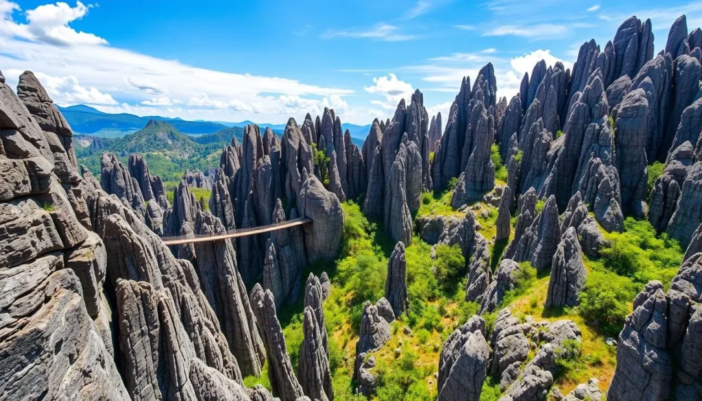 The dramatic limestone formations of Tsingy de Bemaraha National Park The dramatic limestone formations of Tsingy de Bemaraha National Park