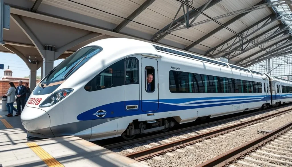 The high-speed Afrosiyob train connecting major cities, understanding transportation is essential when planning the best things to do in Uzbekistan The high-speed Afrosiyob train connecting major cities, understanding transportation is essential when planning the best things to do in Uzbekistan
