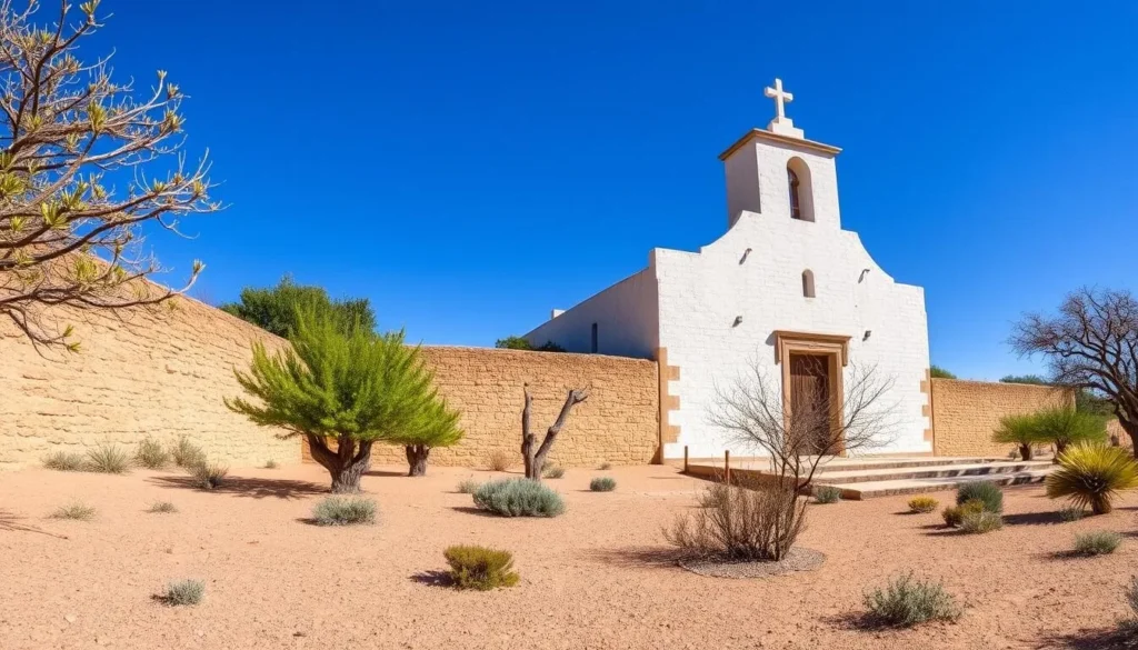 The historic mission ruins at Tumacácori National Historical Park near Nogales Arizona