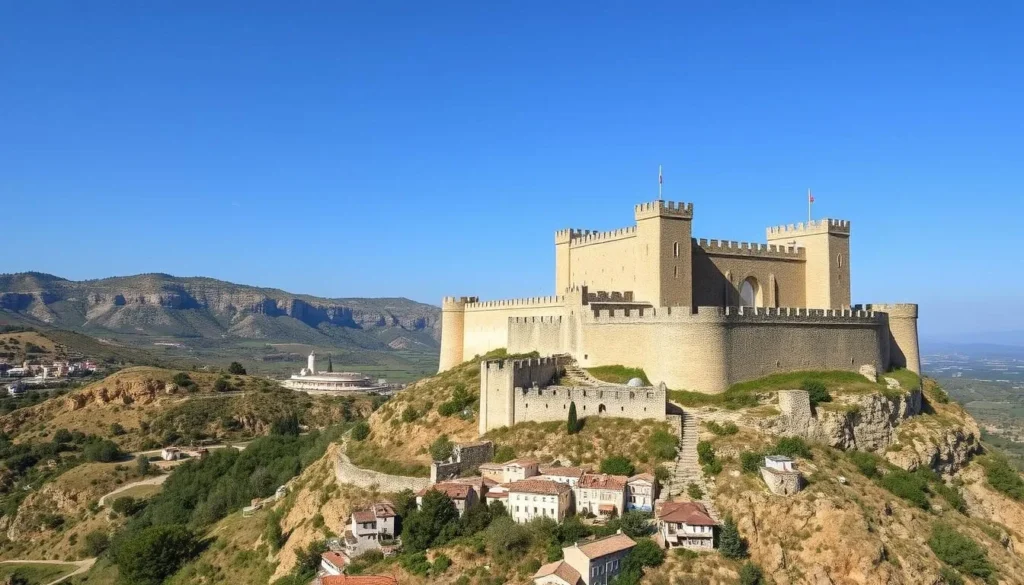 The imposing Krak des Chevaliers castle on a hilltop in Syria The imposing Krak des Chevaliers castle on a hilltop in Syria