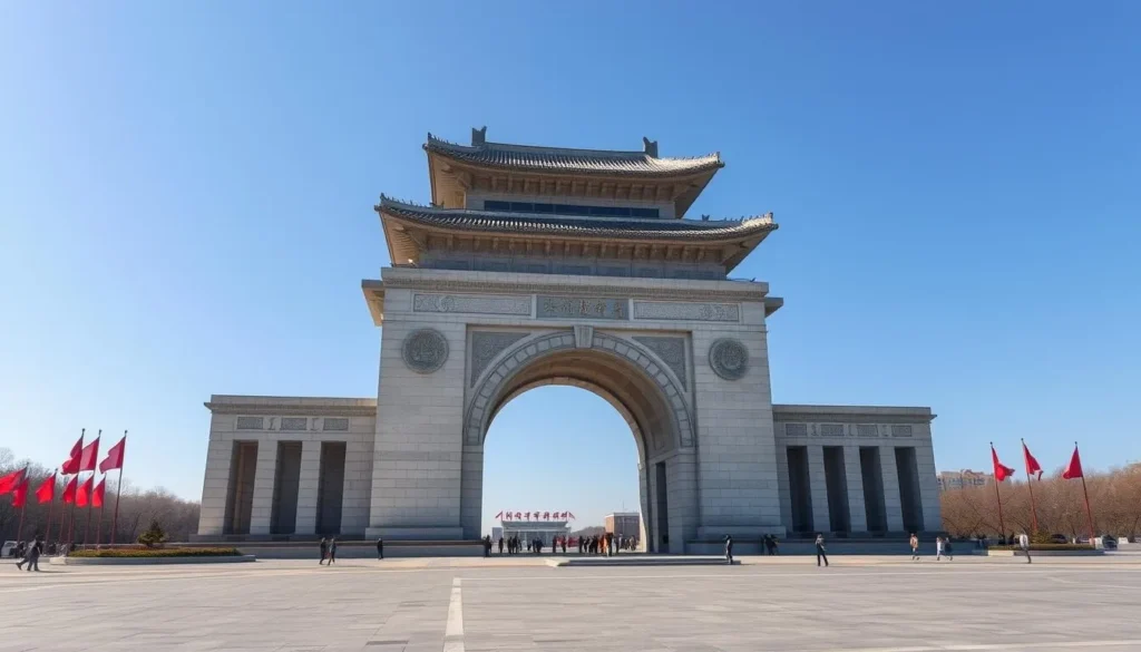 The impressive Arch of Triumph in Pyongyang, popular North Korea things to do