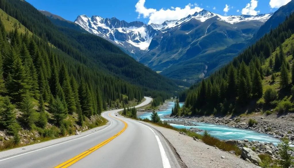 The scenic Carretera Austral highway winding through Patagonian landscapes, one of the best things to do in Chile The scenic Carretera Austral highway winding through Patagonian landscapes, one of the best things to do in Chile